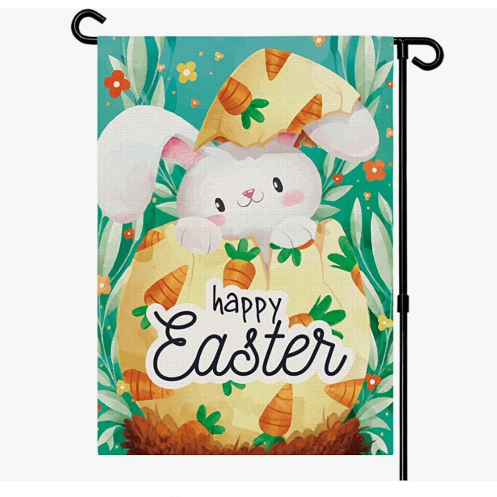 Happy Easter Bunny Garden Flag 12x18 Inches NWT